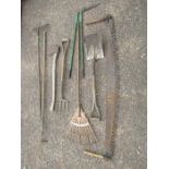 Garden tools including axe and fork etc