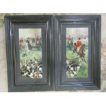 Pair of framed hunting prints 30cm x 46cm approx