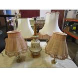 5 Table lamps (plugs removed)