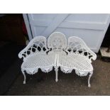Painted alloy garden bench