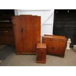 Mid century bedroom furniture including wardrobe and bedside cabinet