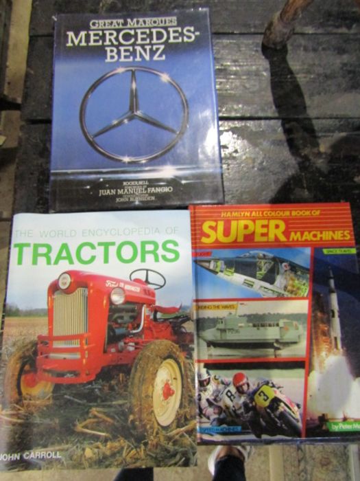 3 vehicle books- Mercedes, Tractors and speed machines