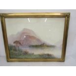 William Baker (1865-1938 )'Kilchurn Castle' watercolour 17x22" signed, framed and glazed