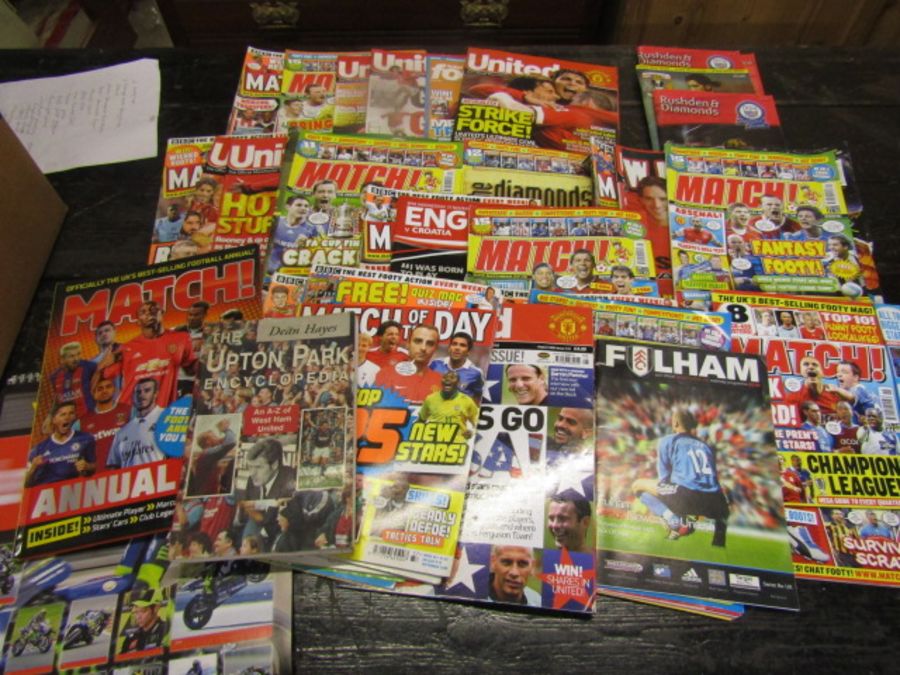 Football magazines, a book and anual from early 00's