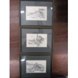 3 prints depicting fishing boats21x16cm