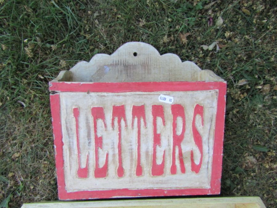 2 Wooden trays and letter rack - Image 3 of 4