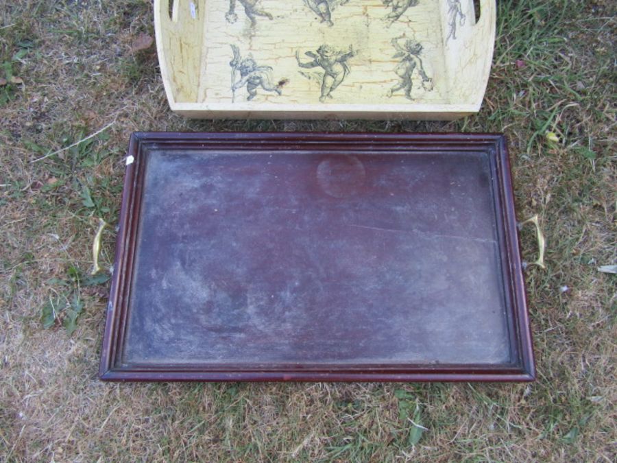 2 Wooden trays and letter rack - Image 4 of 4