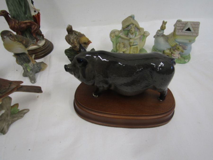 Bird figurines, a pig and a woman figurine - Image 3 of 5