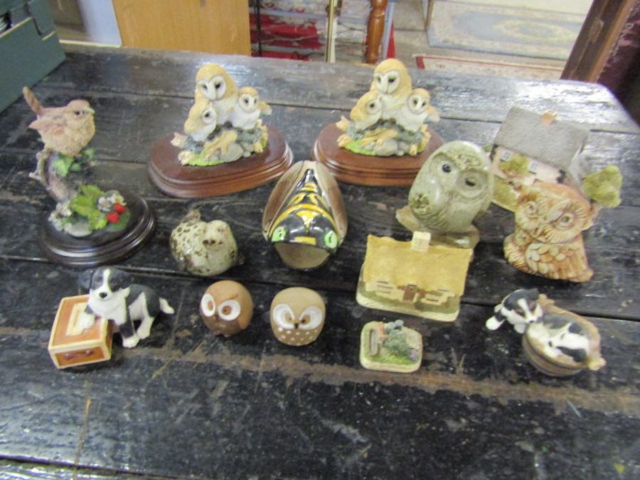 Mixed animal ornaments and Lilliput Lane etc