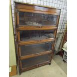 Antique Oak Globe Wernicke style 4 tier glazed stacking bureau bookcase