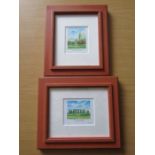 2 Framed signed limited edition prints of Stonehenge and Salisbury Cathedral 21cm x 25cm approx