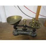 Vintage Libra kitchen scales with bass weights