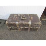 Vintage leather covered trunk/case