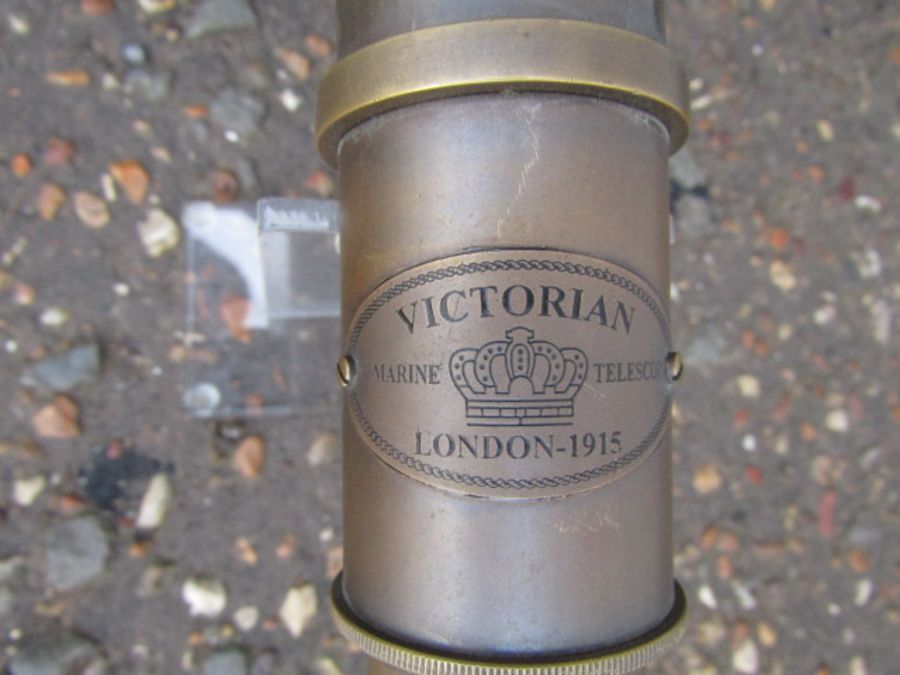 Brass ashtray and telescope - Image 3 of 5