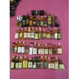 Large amount of collectable miniature whiskey bottles