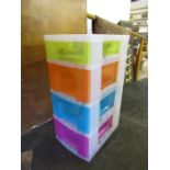 A set of multi coloured drawers, good quality