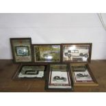 6 Classic car wall mirrors including Rolls Royce and Ford