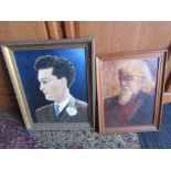 2 Framed oil on board portraits of gentlemen