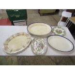 Serving platters including Spode and Indian Tree etc