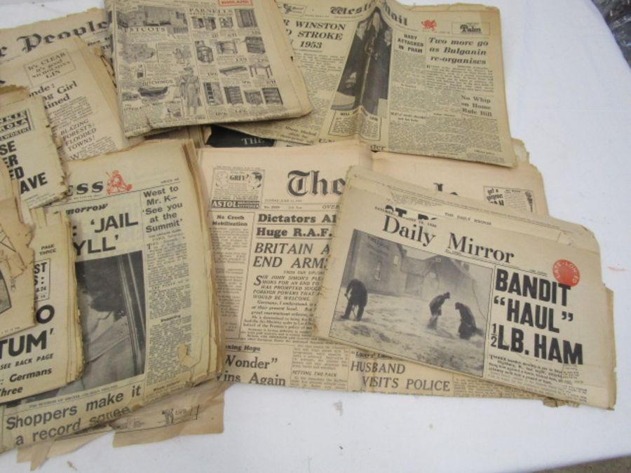 Newspapers from the 1930's to 1960's in wooden fruit crate - Image 5 of 7
