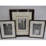 3 engravings of Fermo, Italy