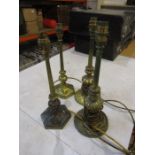 4 brass lamp bases