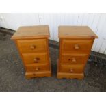 Pair of pine bedside drawers
