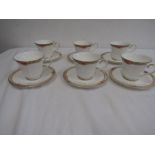 Royal Doulton 'Darjeeling' 6 teacups and saucers