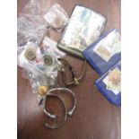 mixed lot Stamps, watch, buttons and bracelets