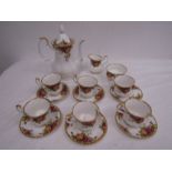 Royal Albert 'Country Roses' coffee set for 6