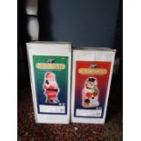 Large illuminated snowman and father christmas