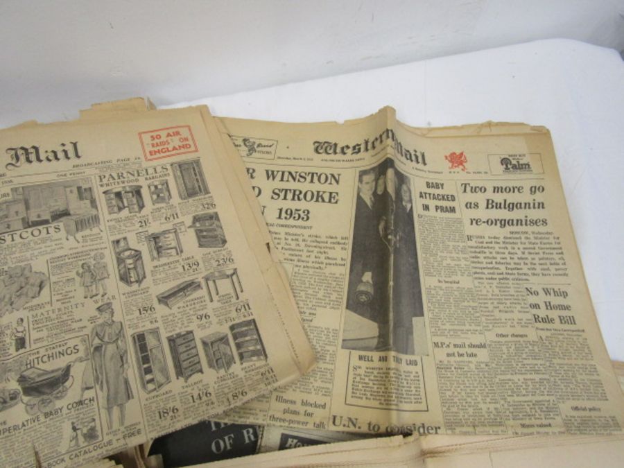 Newspapers from the 1930's to 1960's in wooden fruit crate - Image 4 of 7