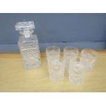 Quality cut glass decanter and glasses