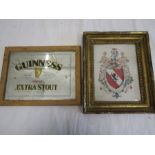 Watercolour coat of arms and Guiness mirror