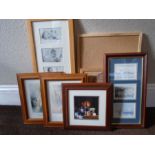 Collection of prints, multi photo frame etc