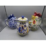 Daruta pottery chicken jugs and teapot