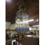 A Moroccan lantern/ light shade 90cm in length one piece of glass is loose