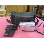 JVC video camera in bag with 5 batteries from a house clearance