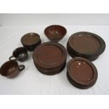 Earthenware plates and strainer