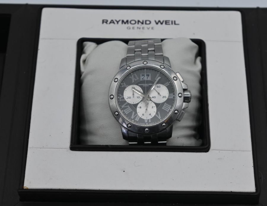 RAYMOND WEIL. Raymond Weil gents Tango stainless steel wrist watch, with box original receipt and - Bild 10 aus 10