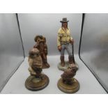 2 Country Artists Tawny Owl ornaments, Montford Original Western sculpture and wax figurine