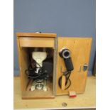 1960's Watson Barnet Bactil 60 microscope in original wooden box with power supply and other