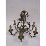 Antique brass Chandelier converted to electric