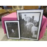 Marilyn Monroe and Humphry Bogart framed posters