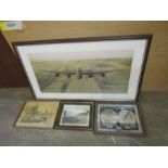 After Gerald Coulson framed aircraft print and 3 other framed prints