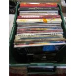 A crate of LP records