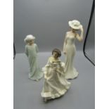 Royal Doulton figurine and 2 Regal collection figurines, one with repaired arm