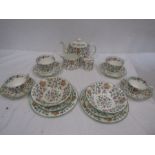 Minton 'Haddon Hall' tea for 2 comprising teapot, sugar bowl, milk jug, 2 coffee cups and saucers, 2