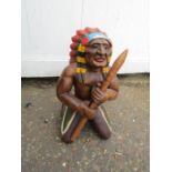 Wooden Native American figure H52cm approx