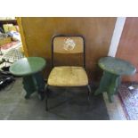 A child's chair and 2 small tables